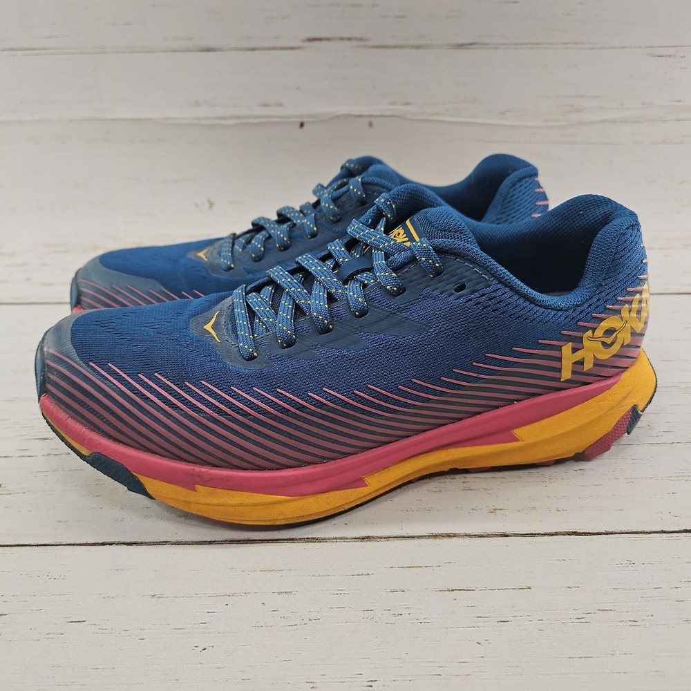 Hoka One One Torrent 2 Blue Running Shoes Trail Hiking Sneaker Womens Size 7.5